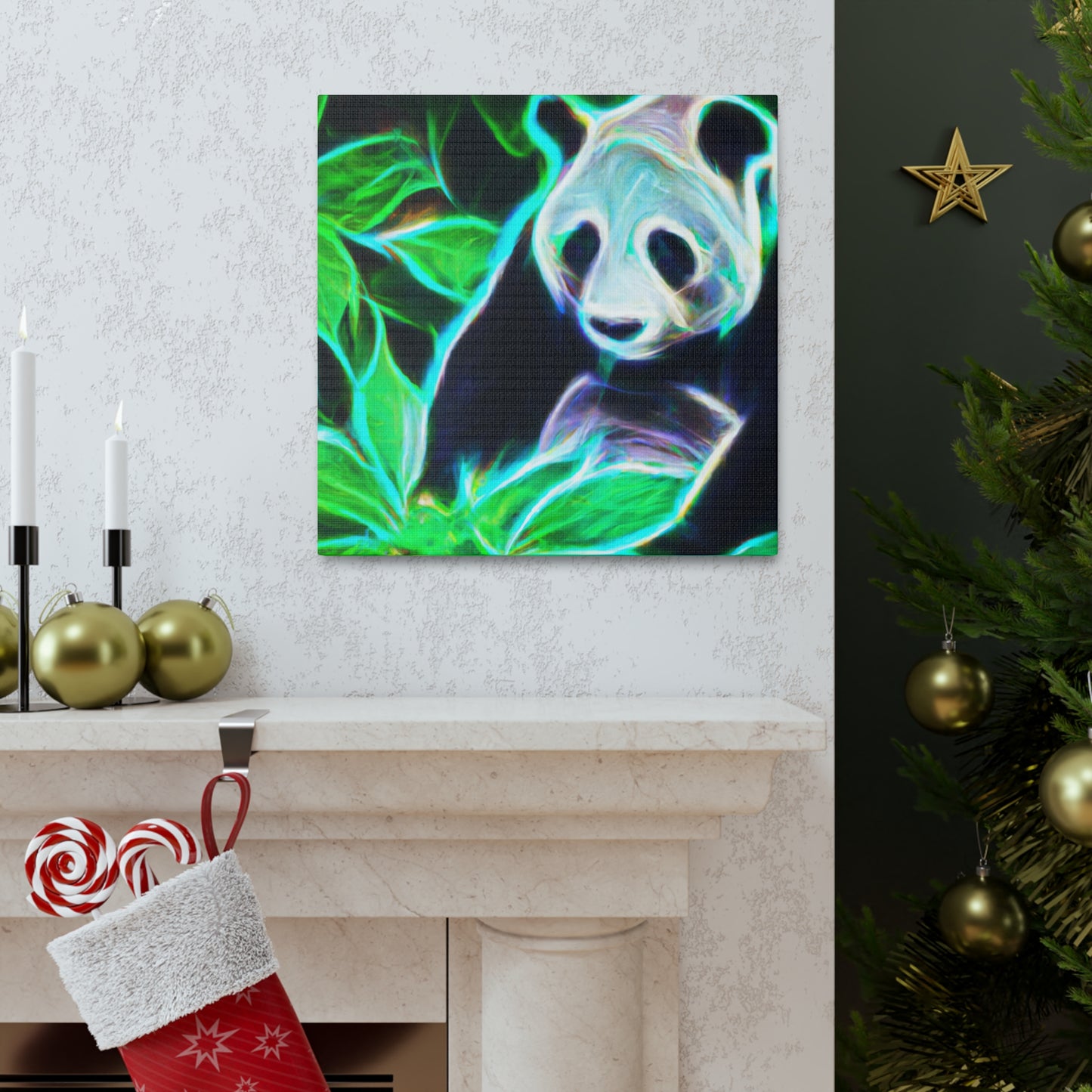 Giant Panda Mosaic Art - Canvas