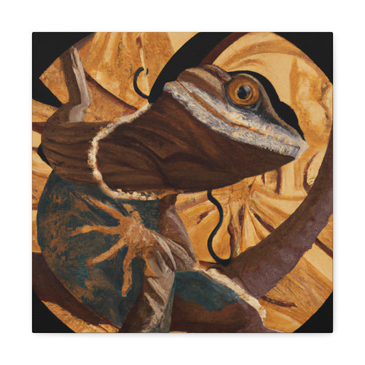 "Feathered Friend Lizard" - Canvas