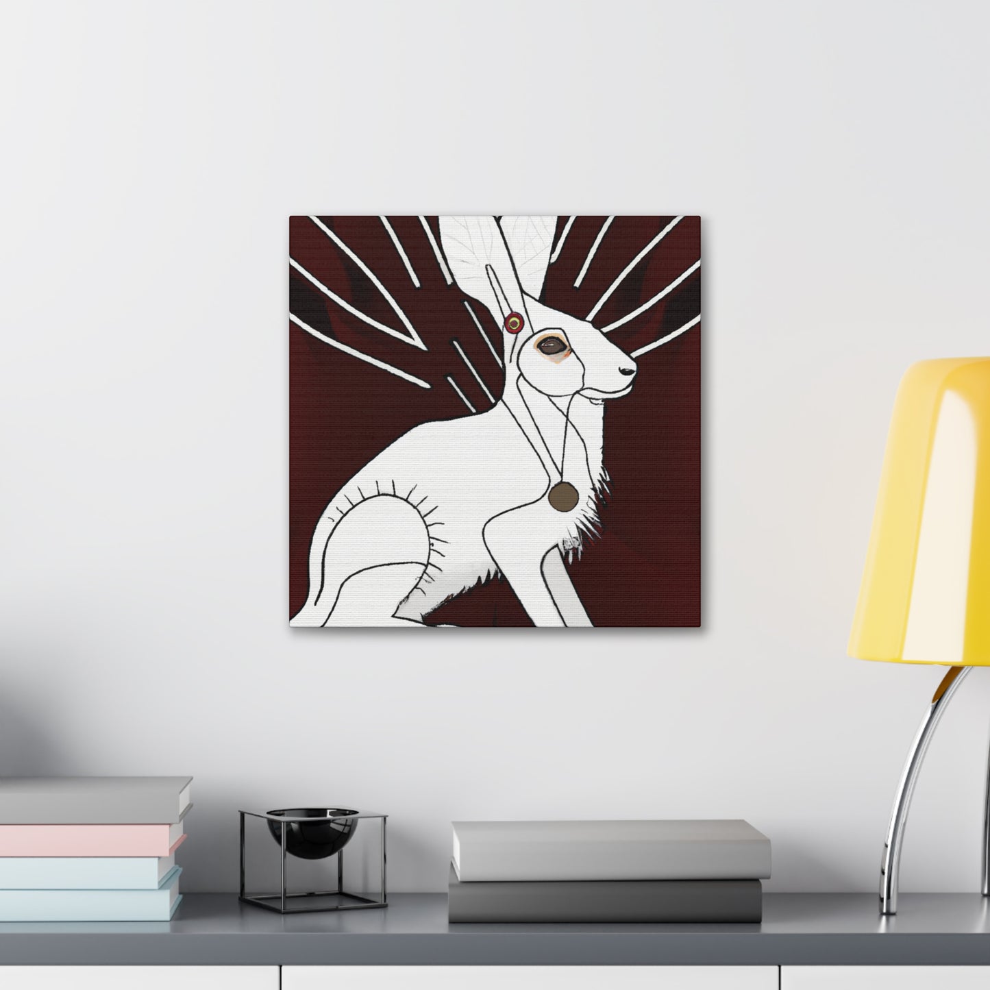 "Arctic Hare Art Deco" - Canvas