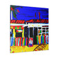 "Beach Shops Expressionism" - Canvas