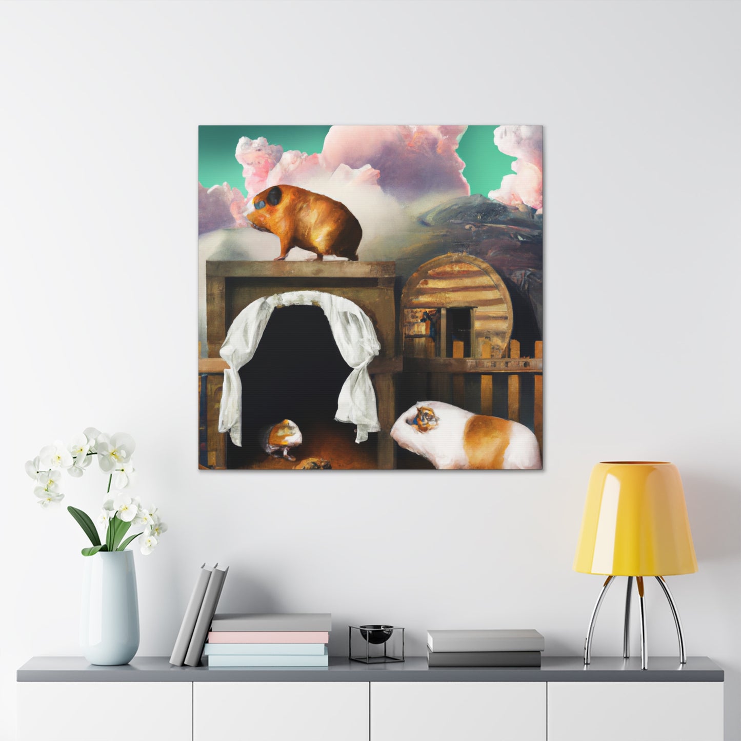 "Guinea Pig Dreamscape" - Canvas