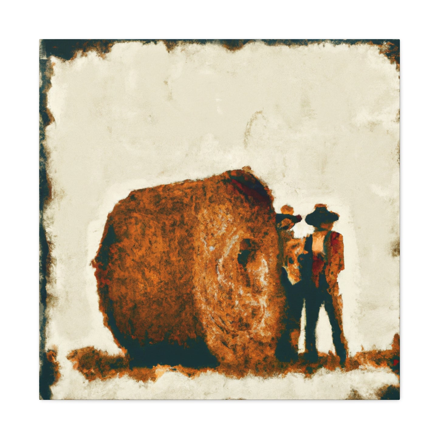 "Rural Harvest Hay Bales" - Canvas