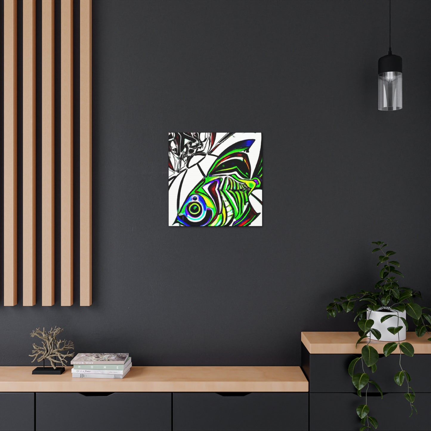 "Rainbow Fish in Deco" - Canvas