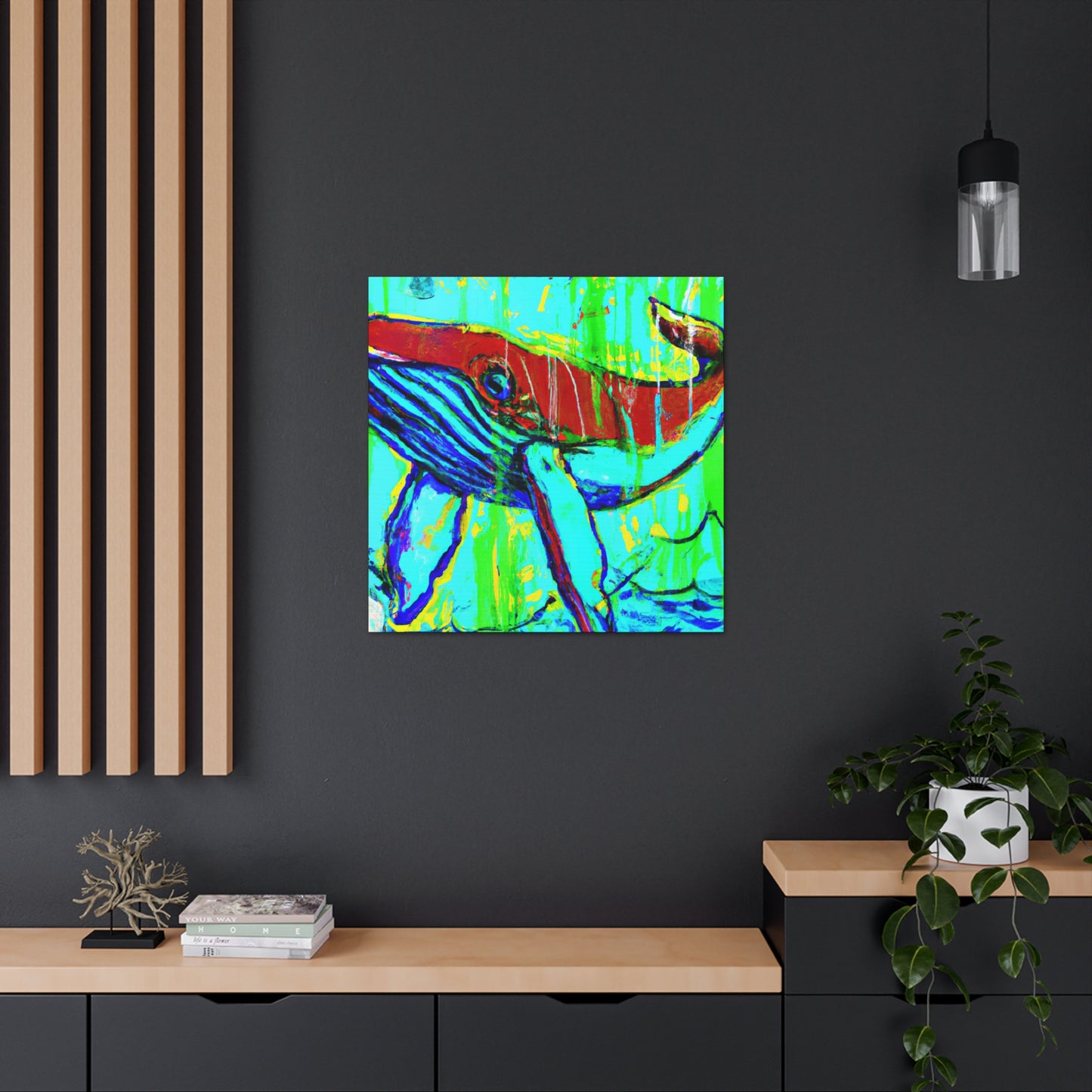 Whale in Moonlight Lullaby - Canvas