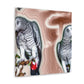 African Greys Abound - Canvas