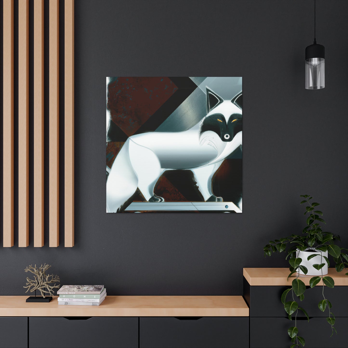 Arctic Fox Art Deco - Canvas