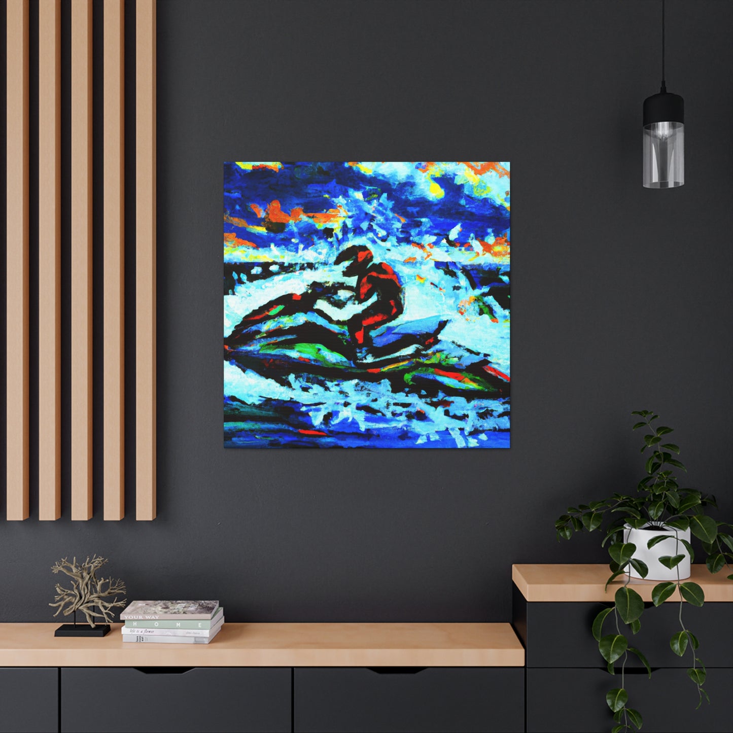 Jet Skiing Expressionism - Canvas