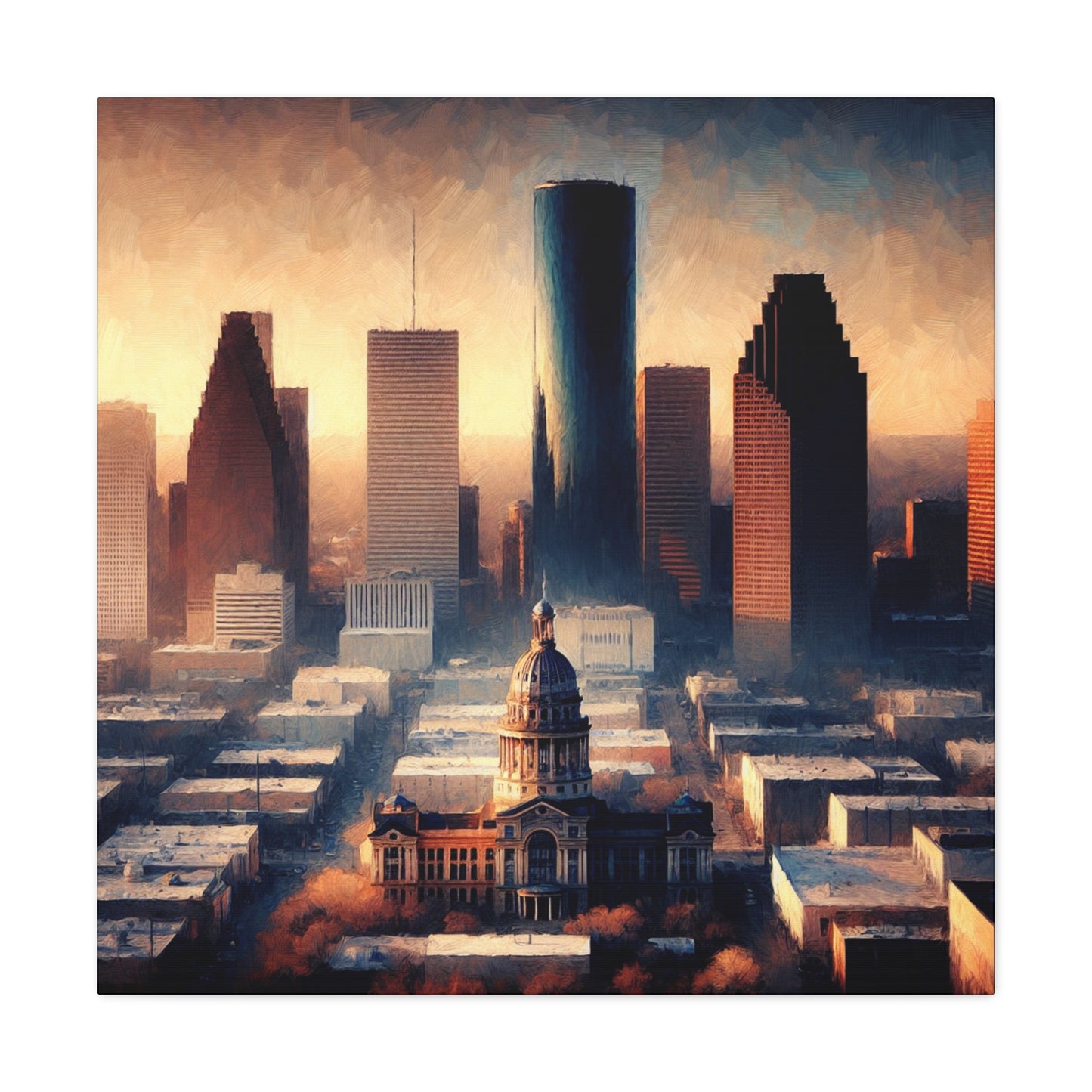 "Urban Luminescence: Houstonscape" - Canvas