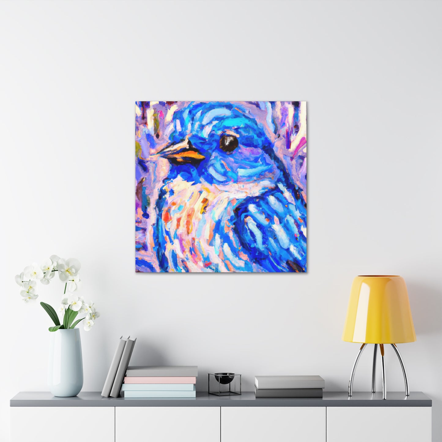 "Bluebird's Serene Song" - Canvas