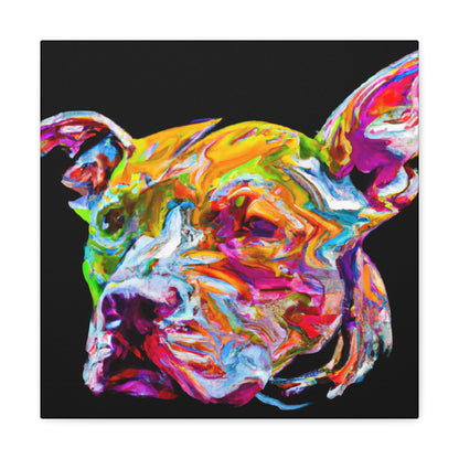 "Watchful Pitbull Study". - Canvas