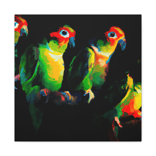 "Conures in Colorful Hues" - Canvas