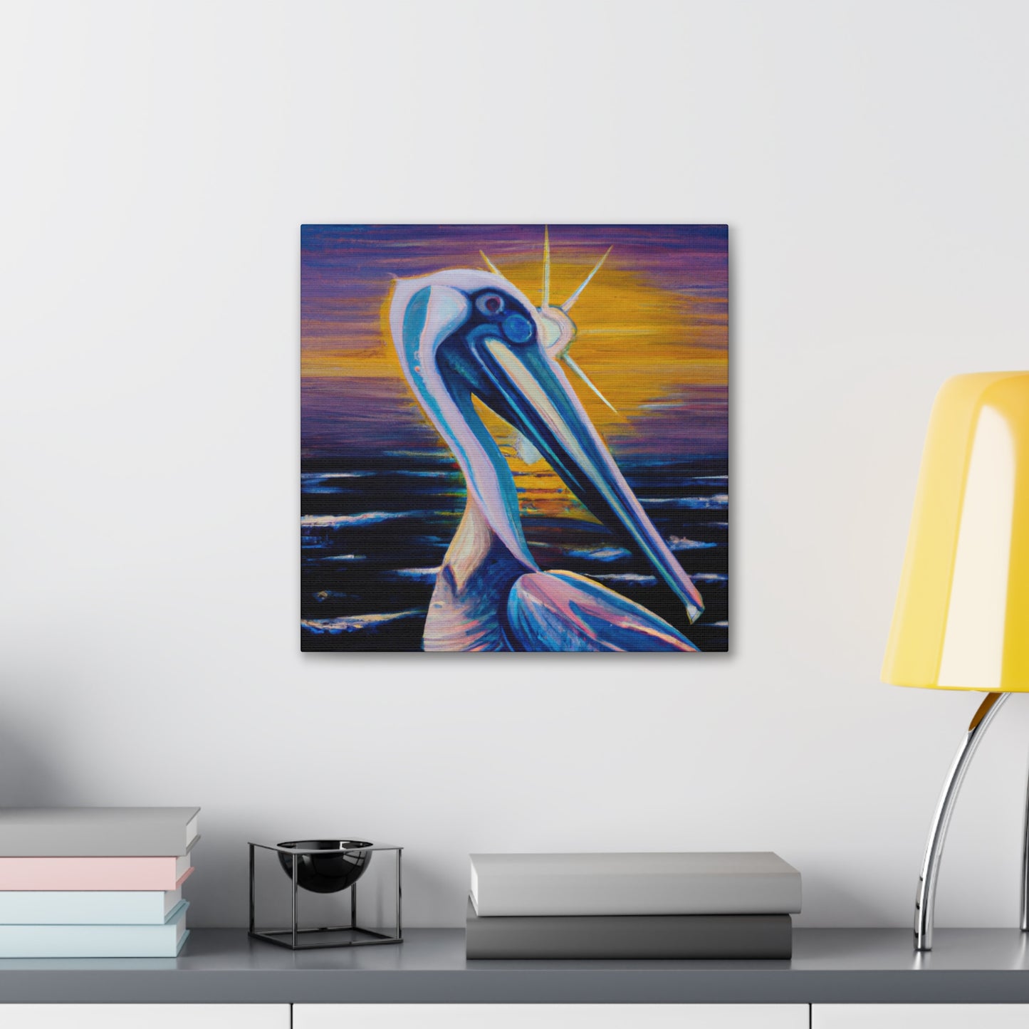 "Pelican in Flight Deko" - Canvas