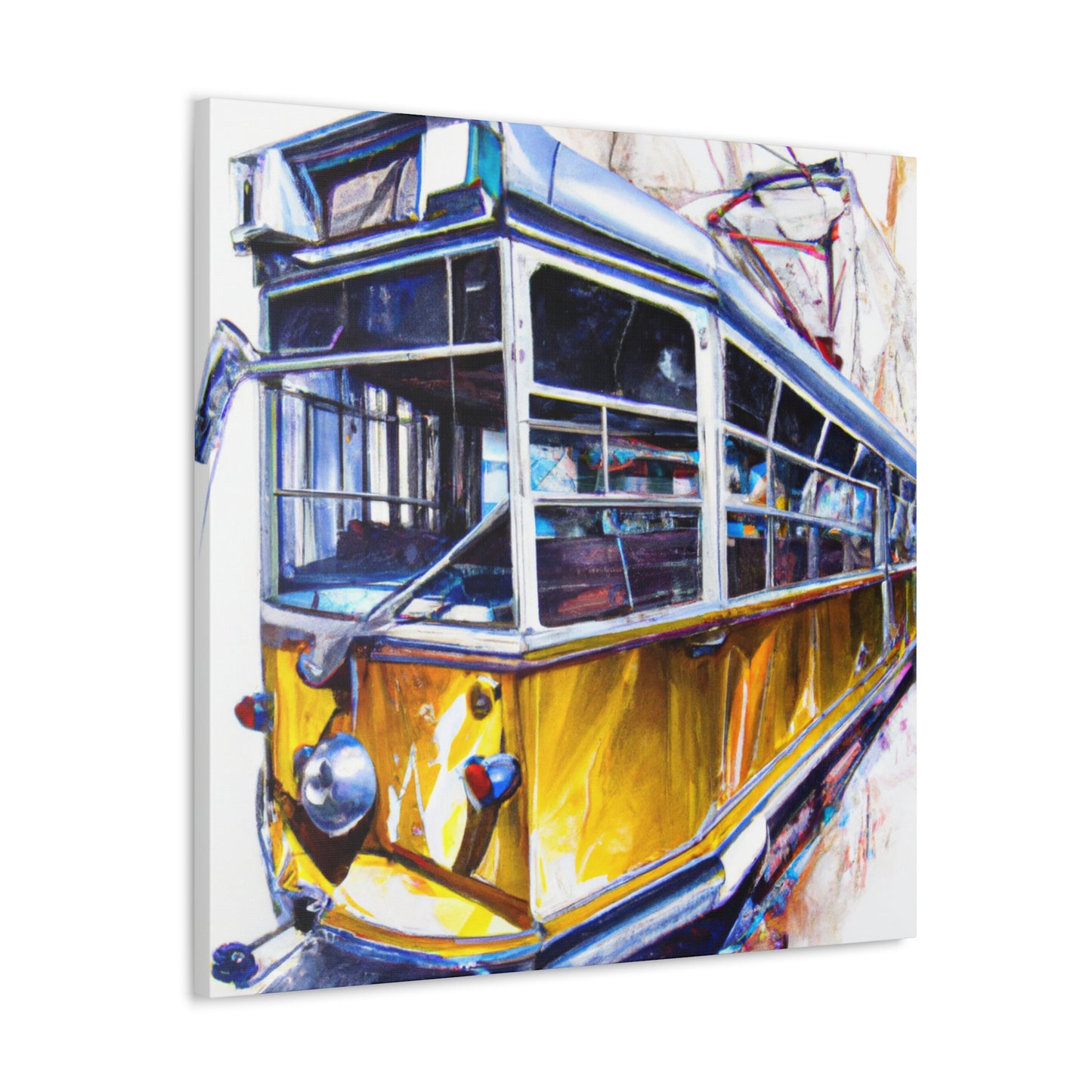 Tram in Cityscape. - Canvas