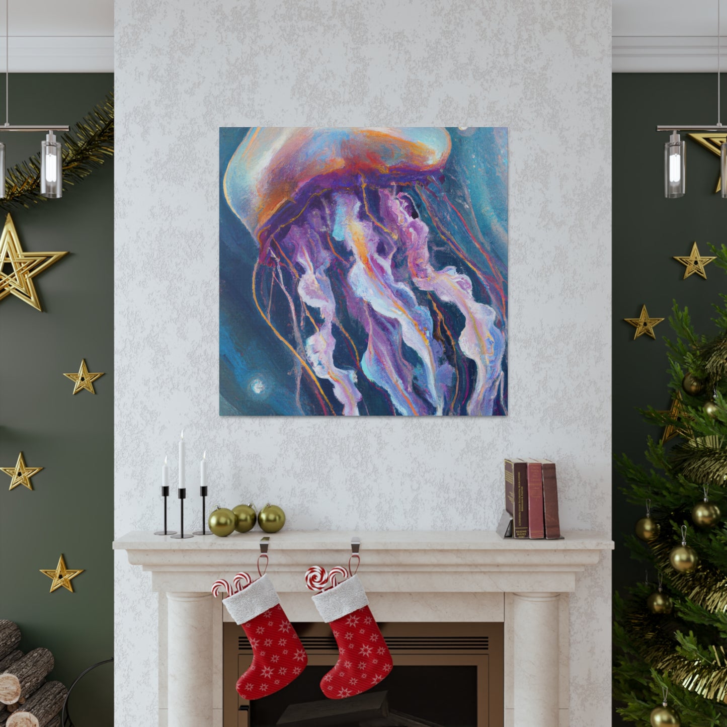 "Jellyfish in Art Deco" - Canvas