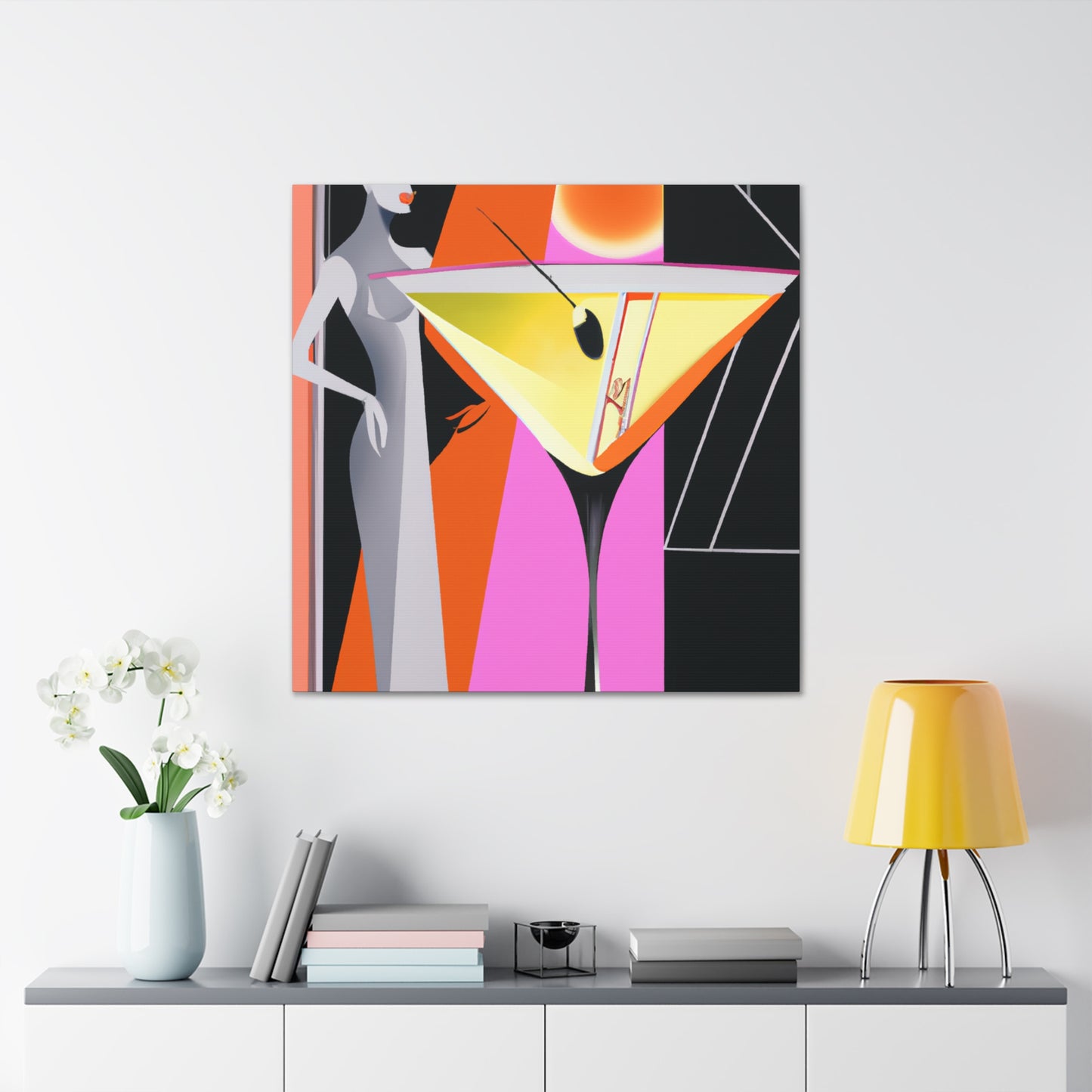 "Twilight Martini Glitter" - Canvas