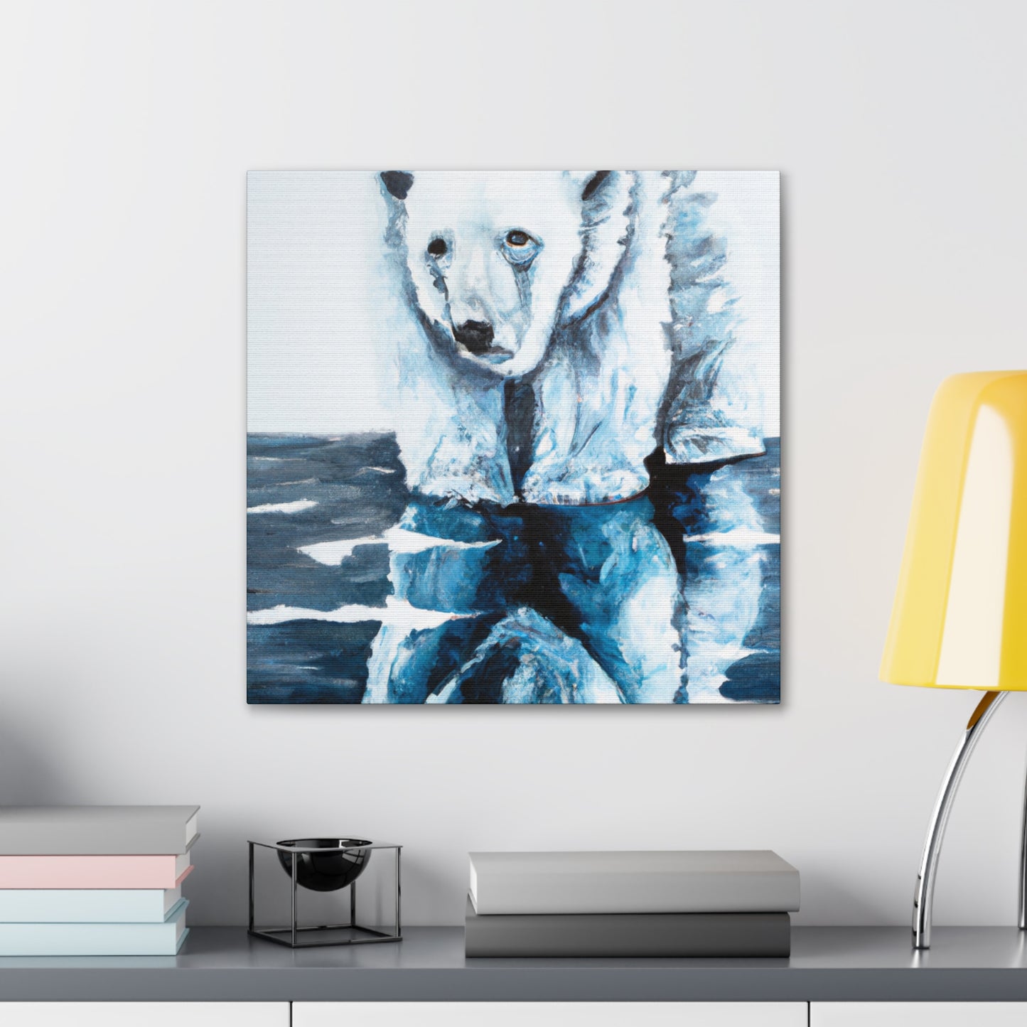 "Polar Bear in Snow" - Canvas