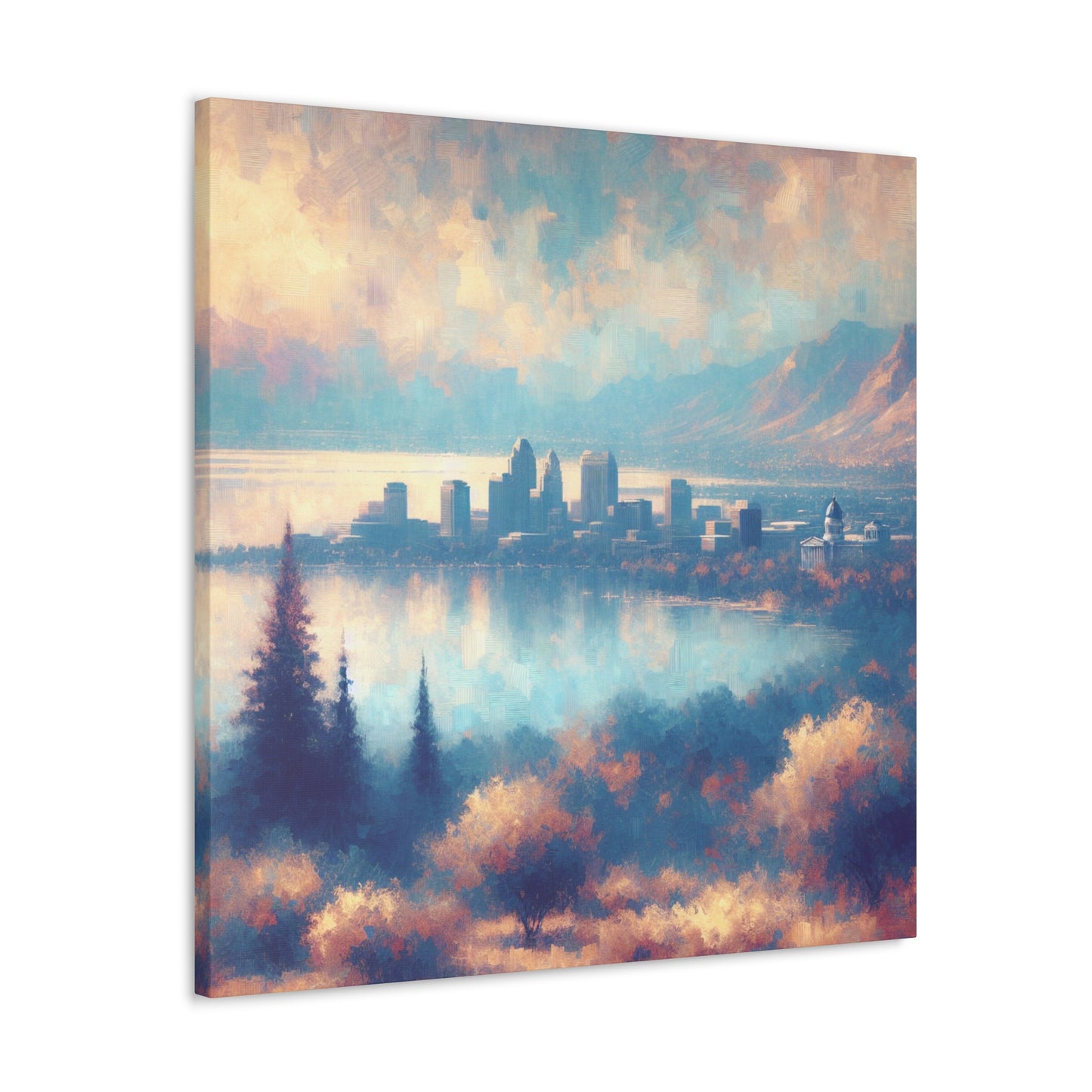 "Majestic Lake Serenity" - Canvas