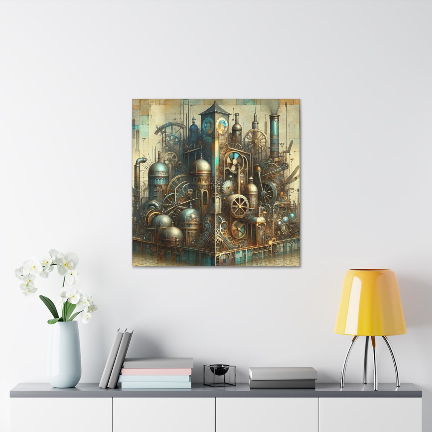 "Clockwork Dreamscape Dance" - Canvas