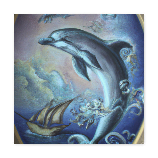 Dolphin's Captivating Dance - Canvas