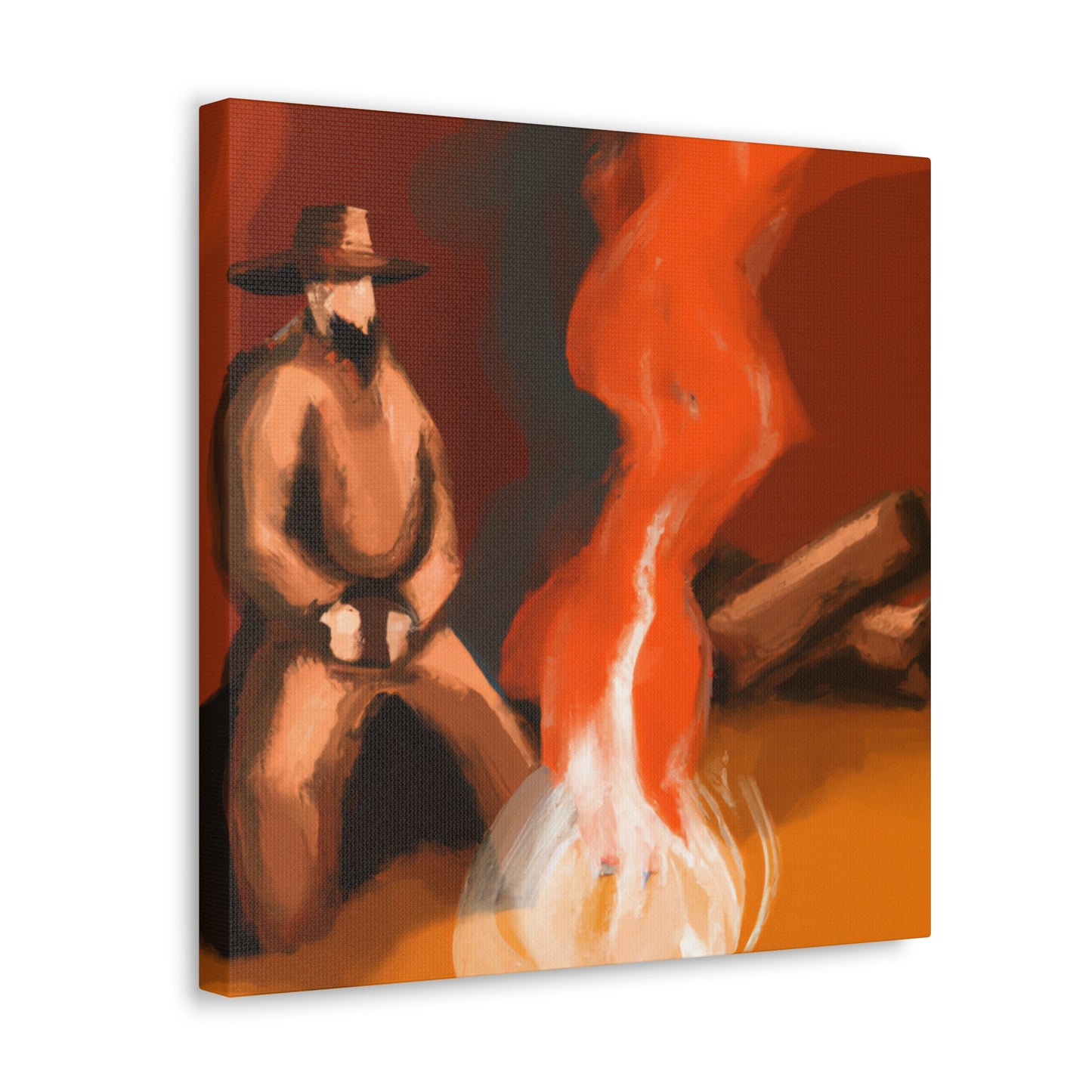 "Nighttime Campfire Glow" - Canvas