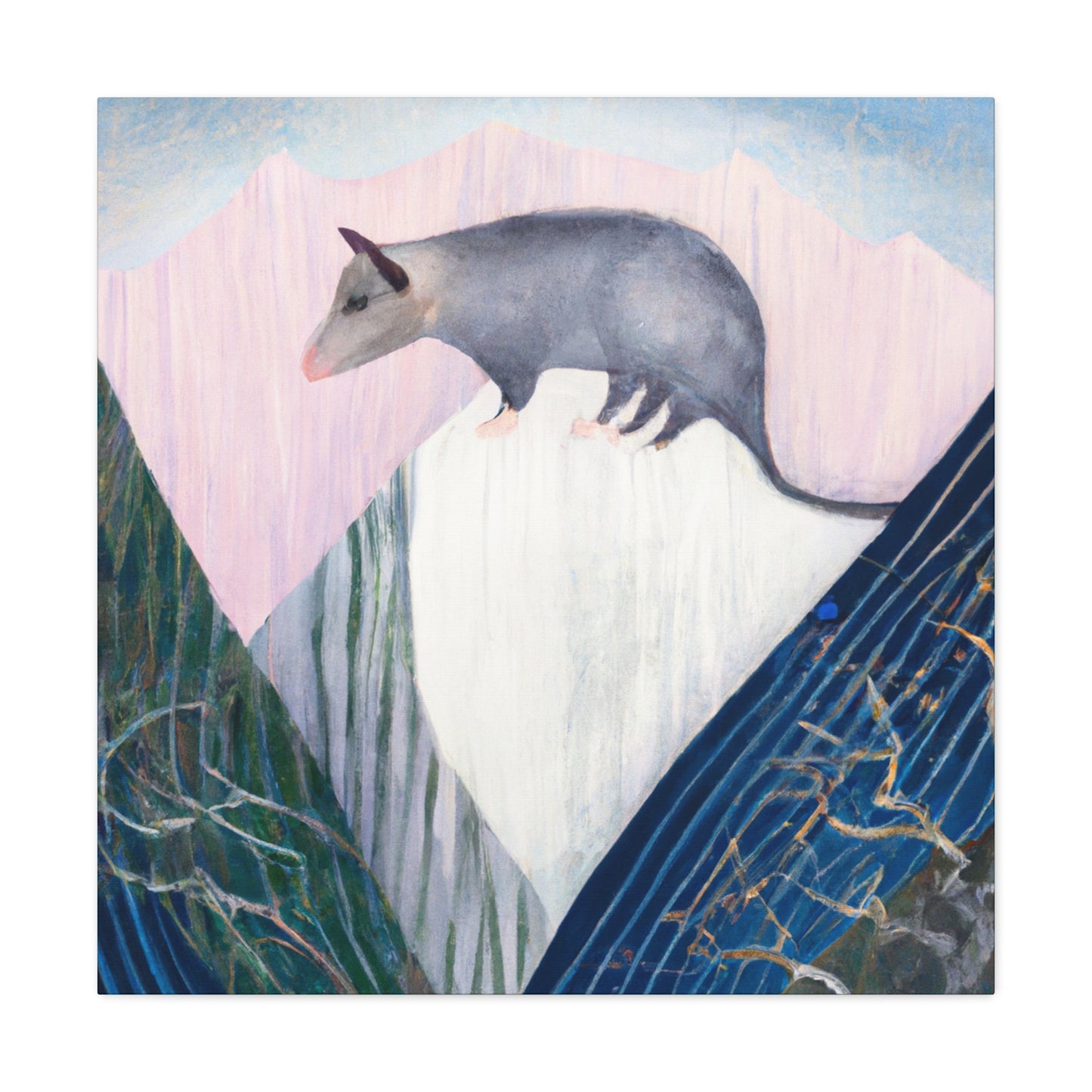 Opossum in Art Deco - Canvas