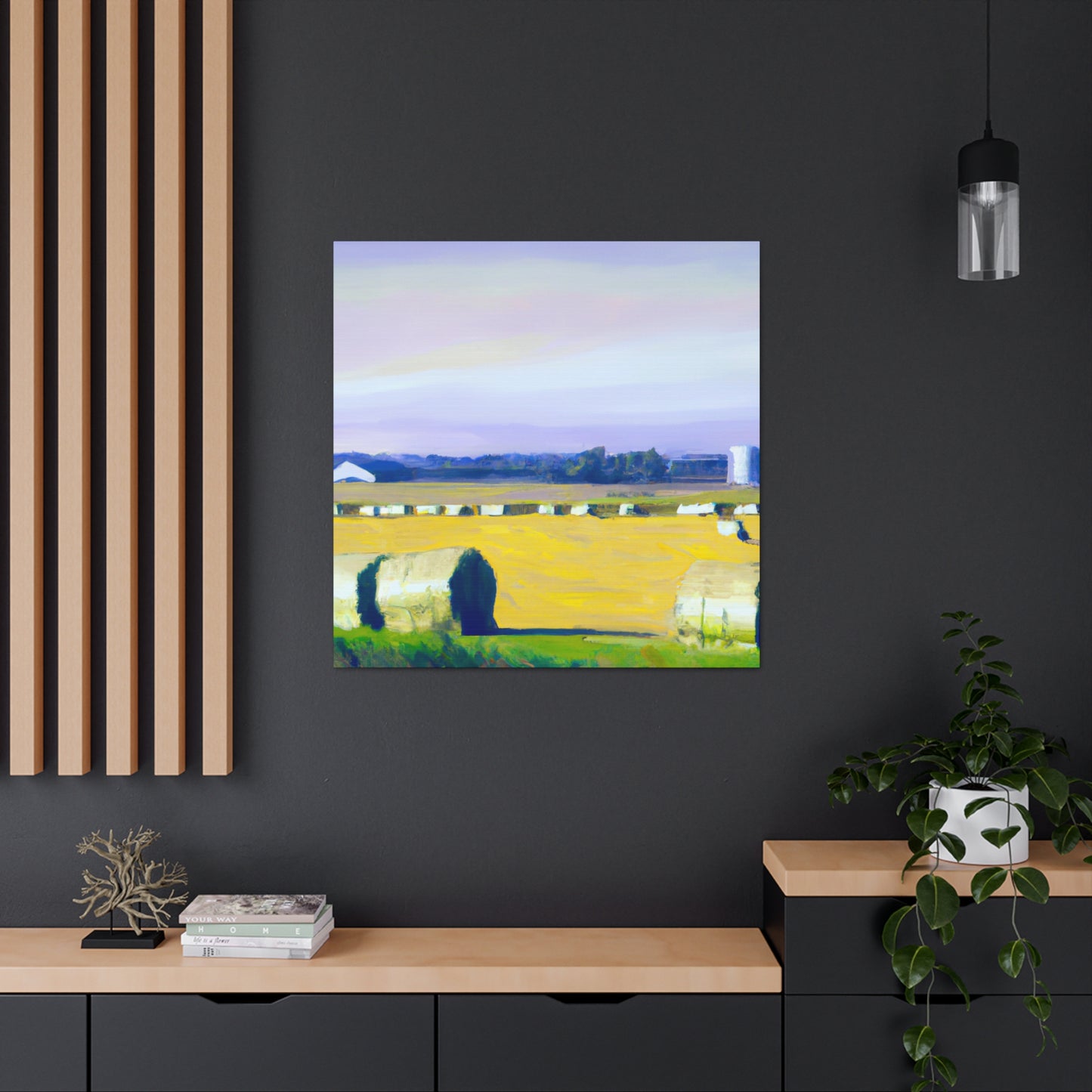 "Serene Hayfield Dreamscape" - Canvas