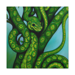 Green Python in Bloom - Canvas