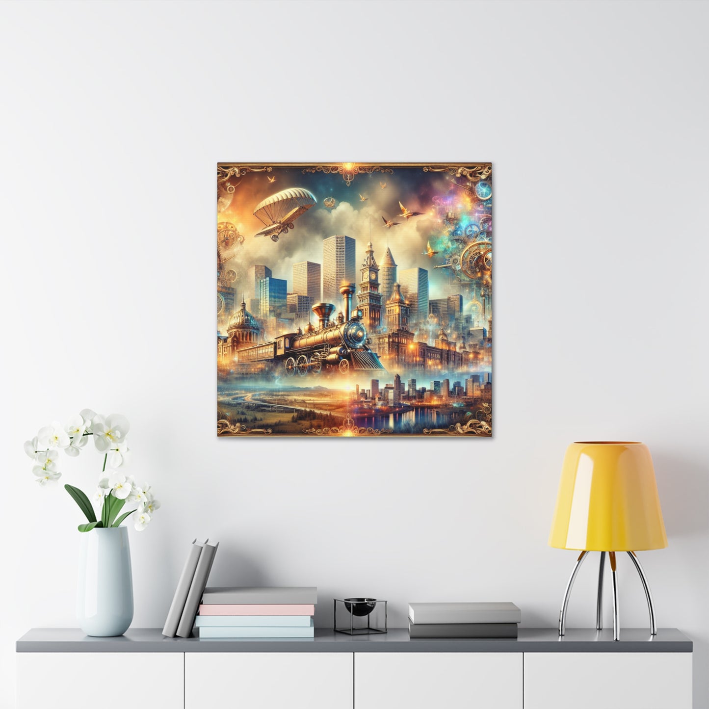 Ethereal Industrial Denver Panorama - Canvas