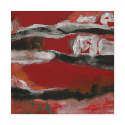 Salmon on Red Abstraction - Canvas