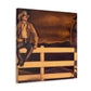 Cowboy on Rustic Fence - Canvas