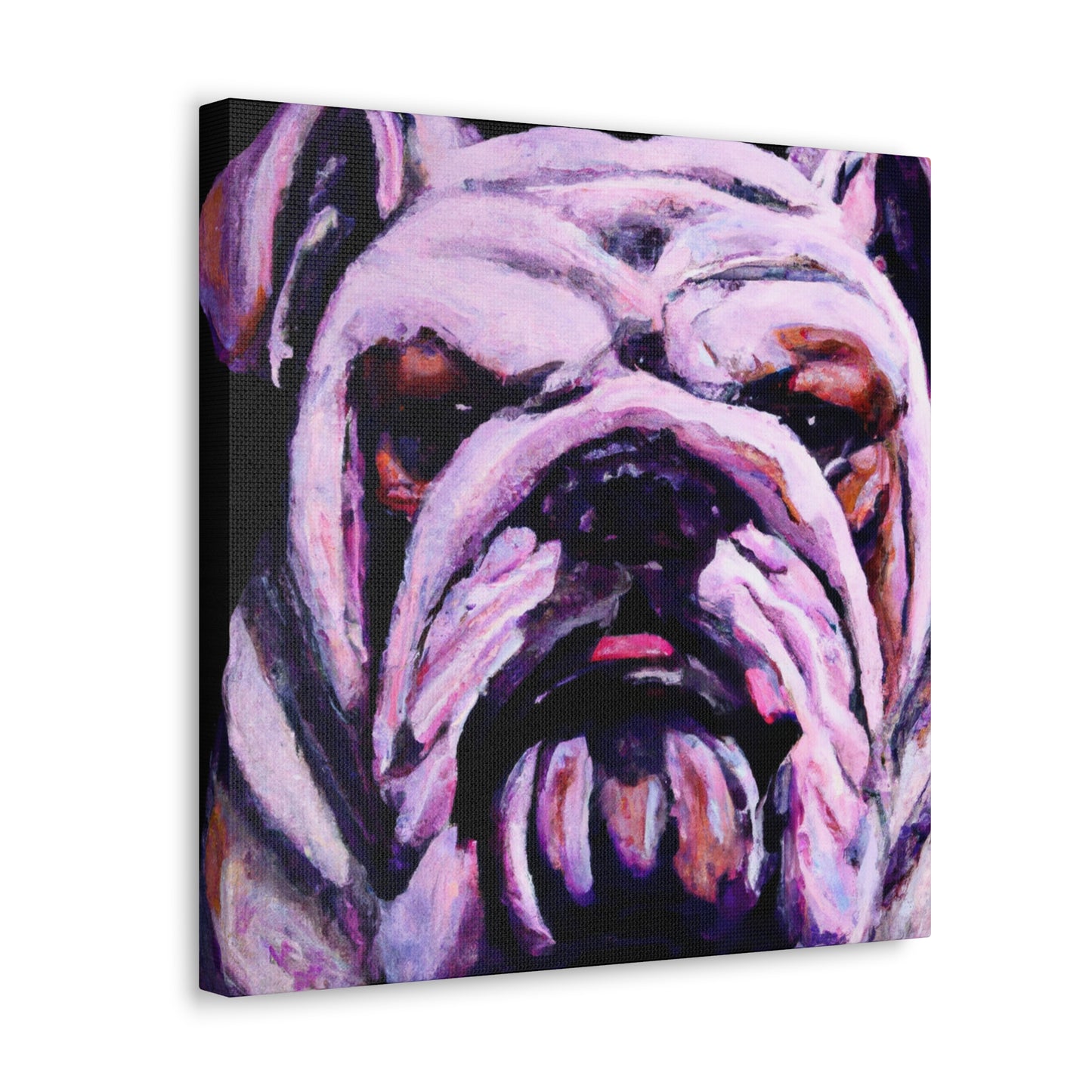 "Engrossed English Bulldog" - Canvas