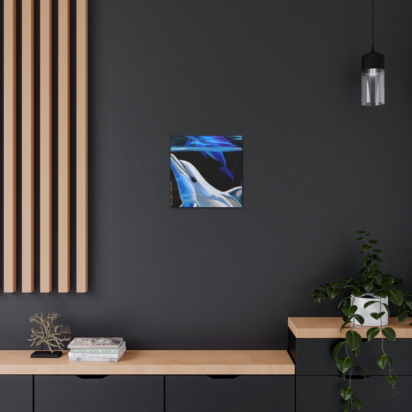 "Dolphin's Midnight Swim" - Canvas