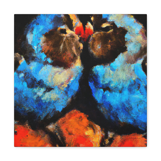 "Lovebirds in Moonlit Nocturne - Canvas