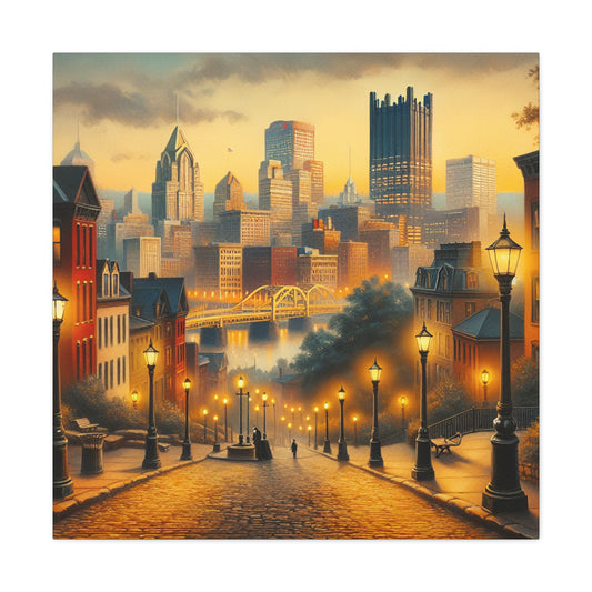 Steel City Sunset Stroll - Canvas