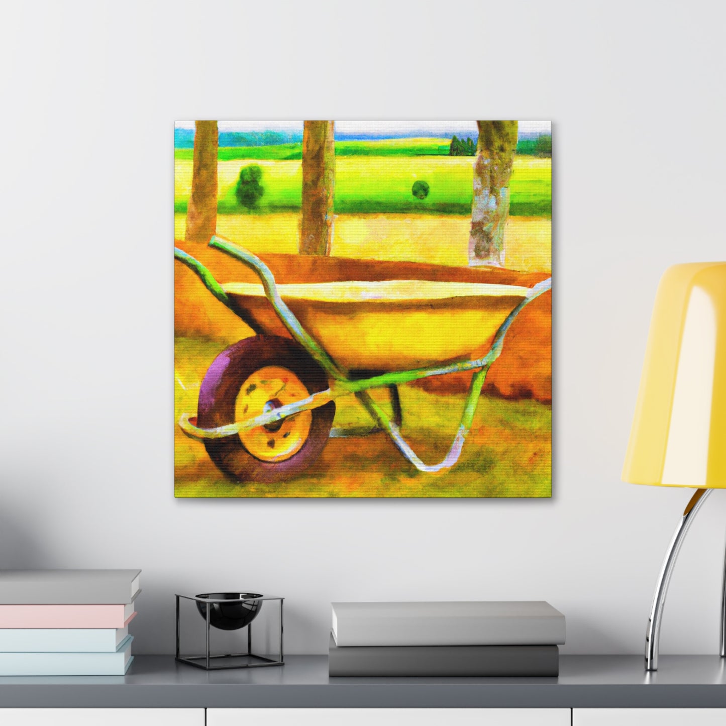 Wheelbarrow in Bloom. - Canvas