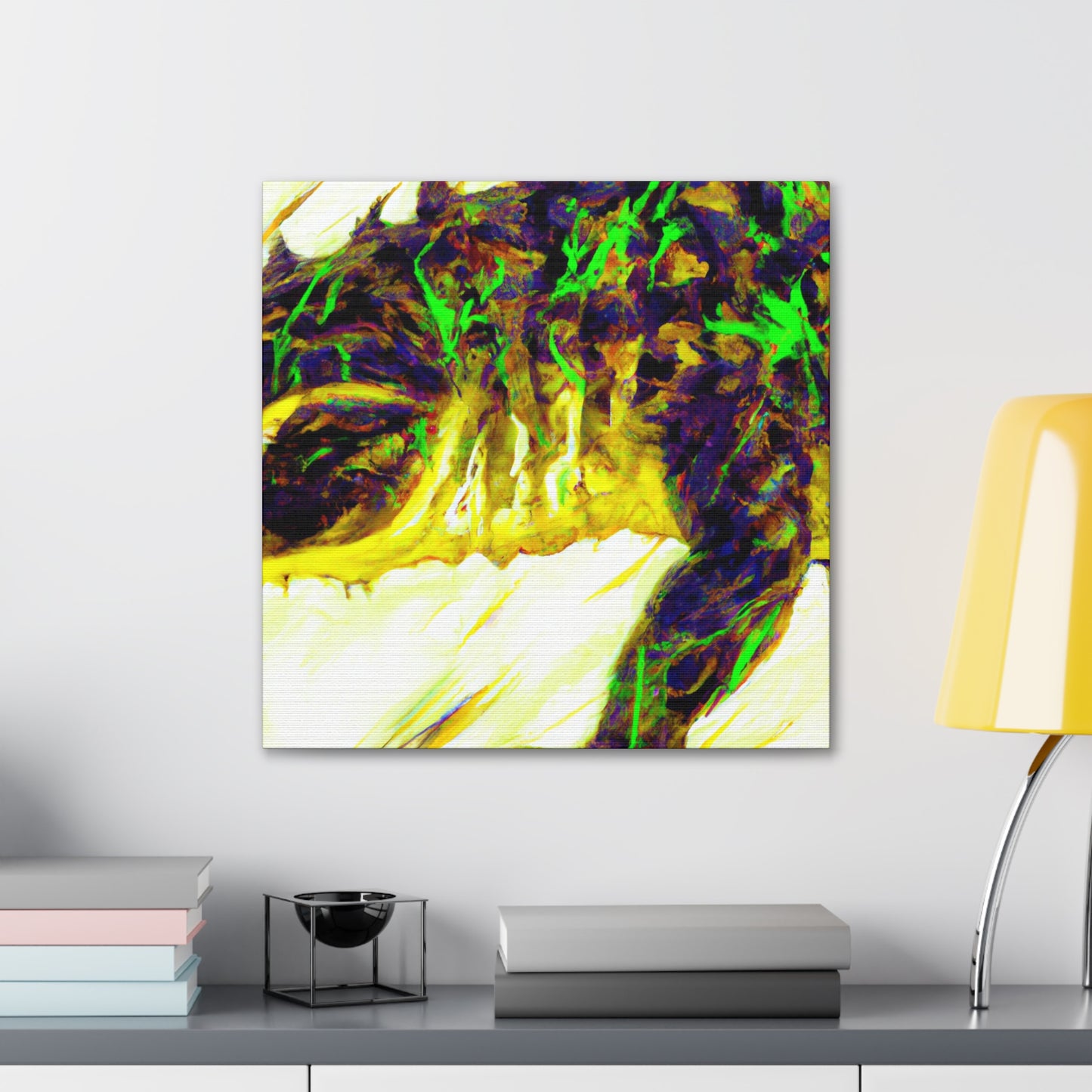 Crocodile in Neon. - Canvas