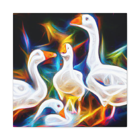 "Geese in Flight Abstraction" - Canvas