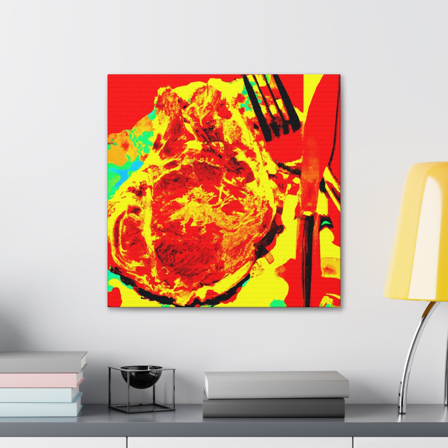 Steak Sizzles Pop Art - Canvas