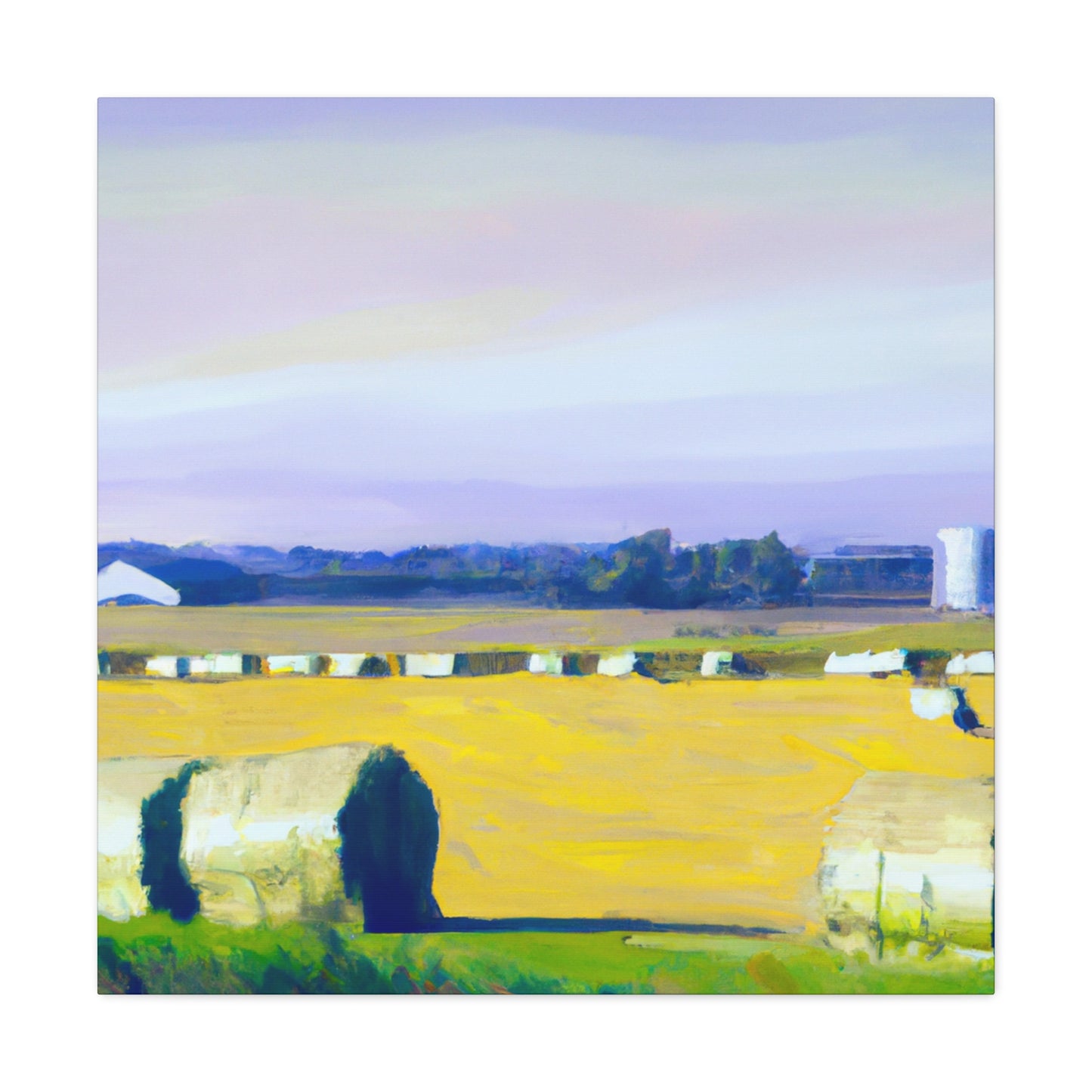 "Serene Hayfield Dreamscape" - Canvas