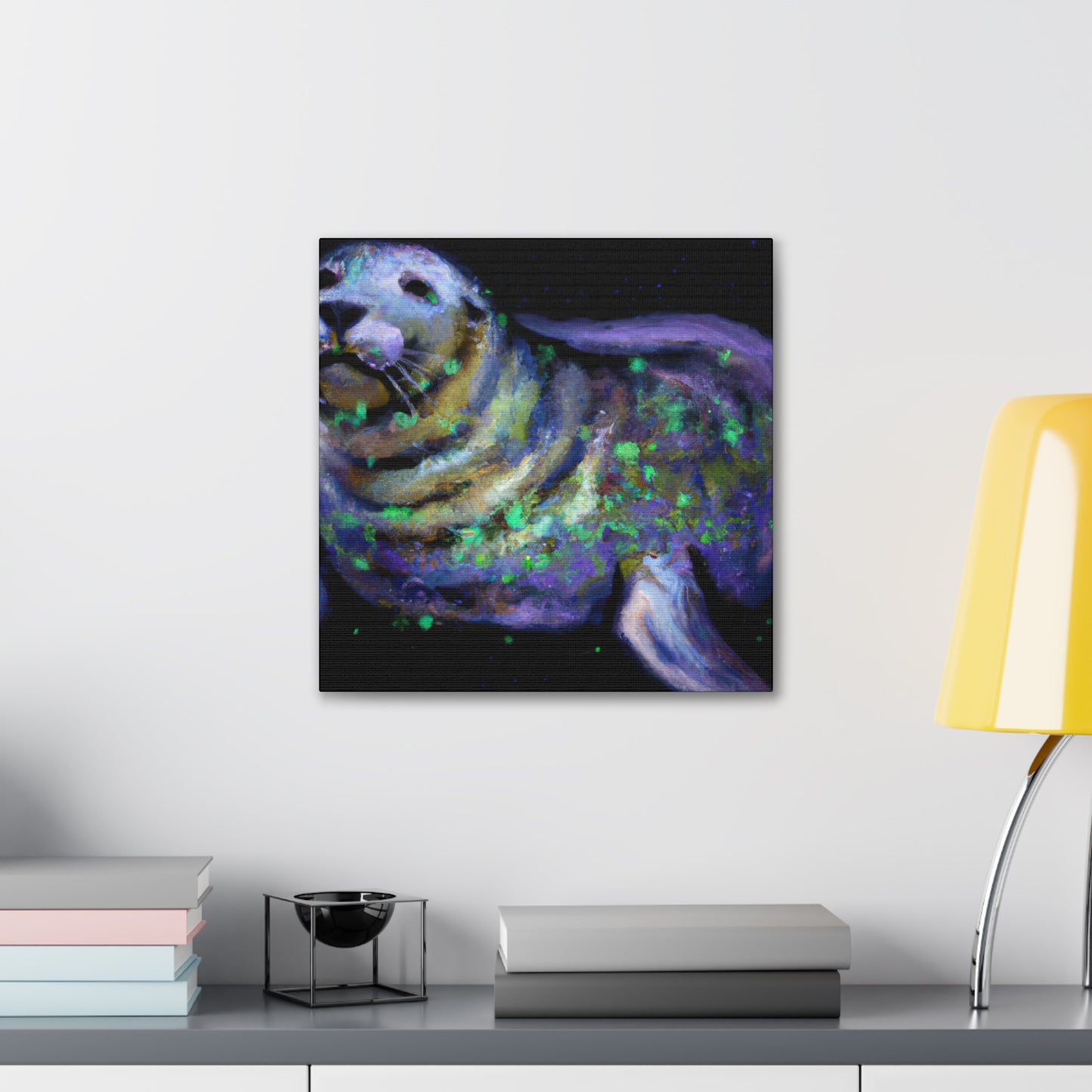 "Harp Seals in Moonlight" - Canvas