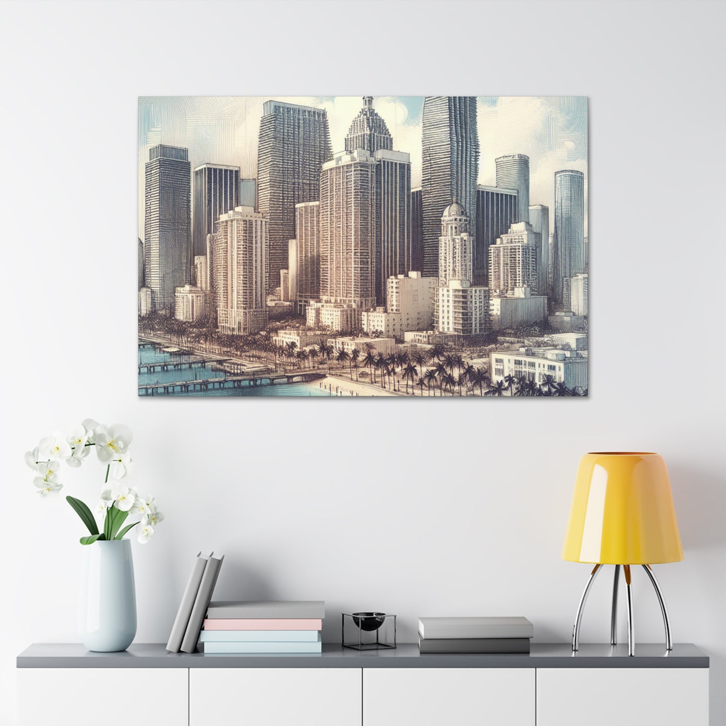 "Vibrant Miami Dreamscape" - Canvas