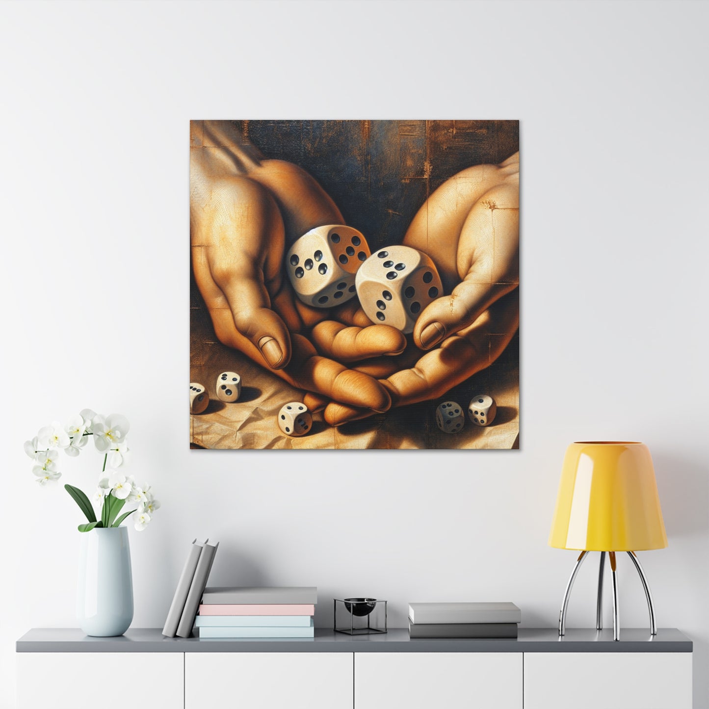 "Fortunes Unveiled: Divine Dice" - Canvas