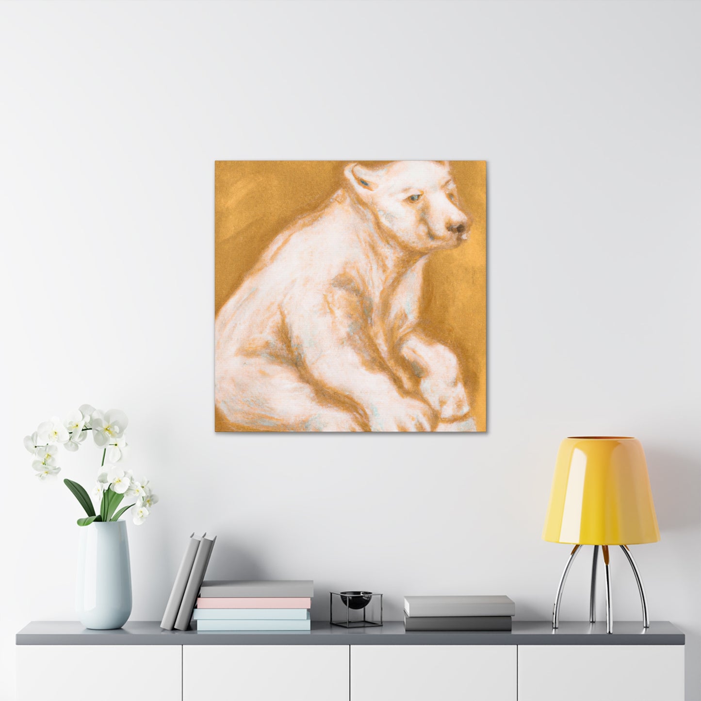 Polar Bear in Baroque. - Canvas