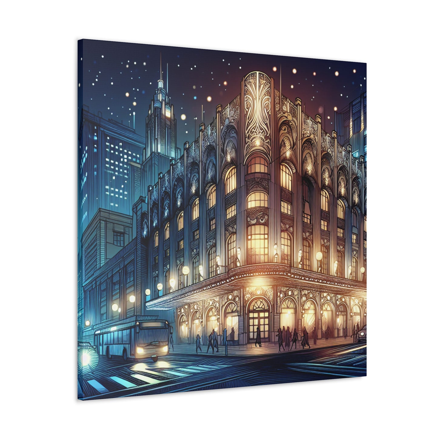 Moonlit Metropolis Magic - Canvas