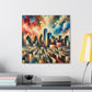 "Whirling Metropolis Vibrations" - Canvas