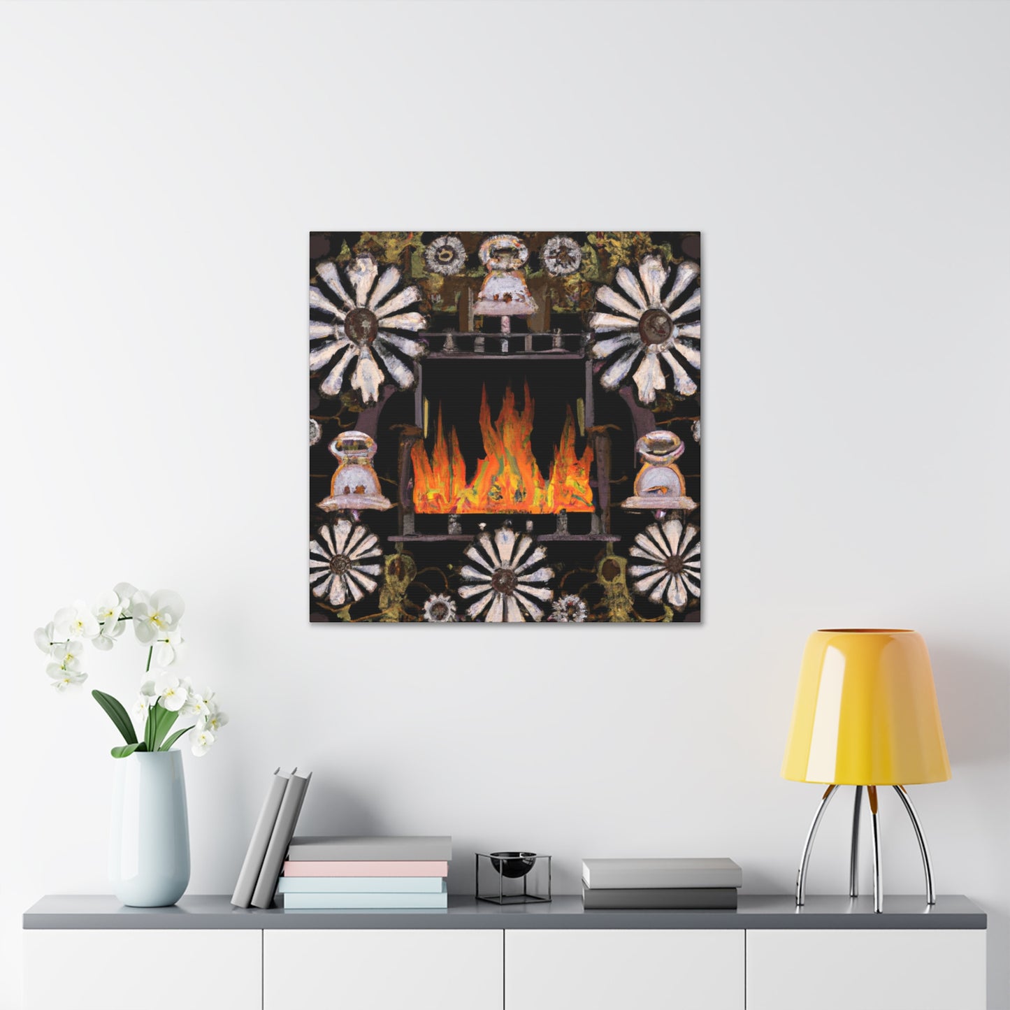 "Coal in the Fireplace" - Canvas