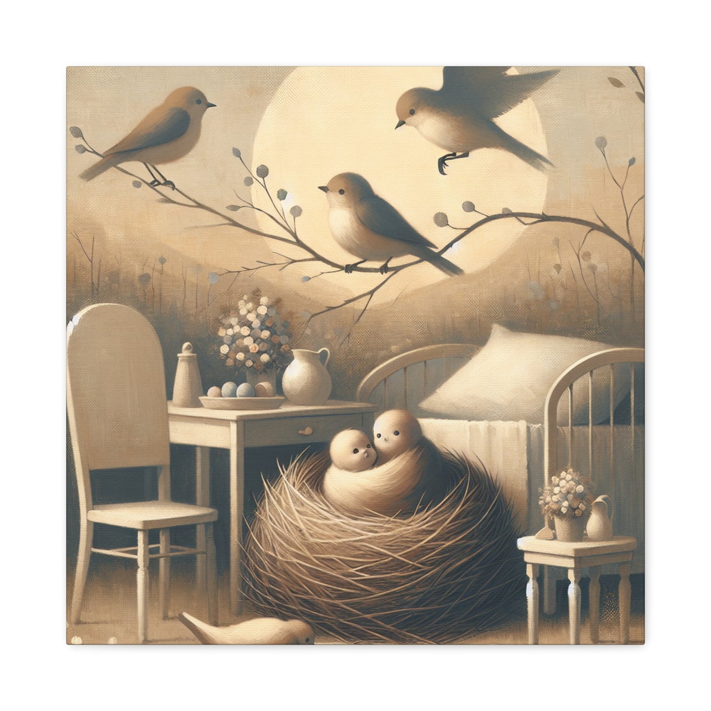 "Feathers' Whimsical Abode" - Canvas