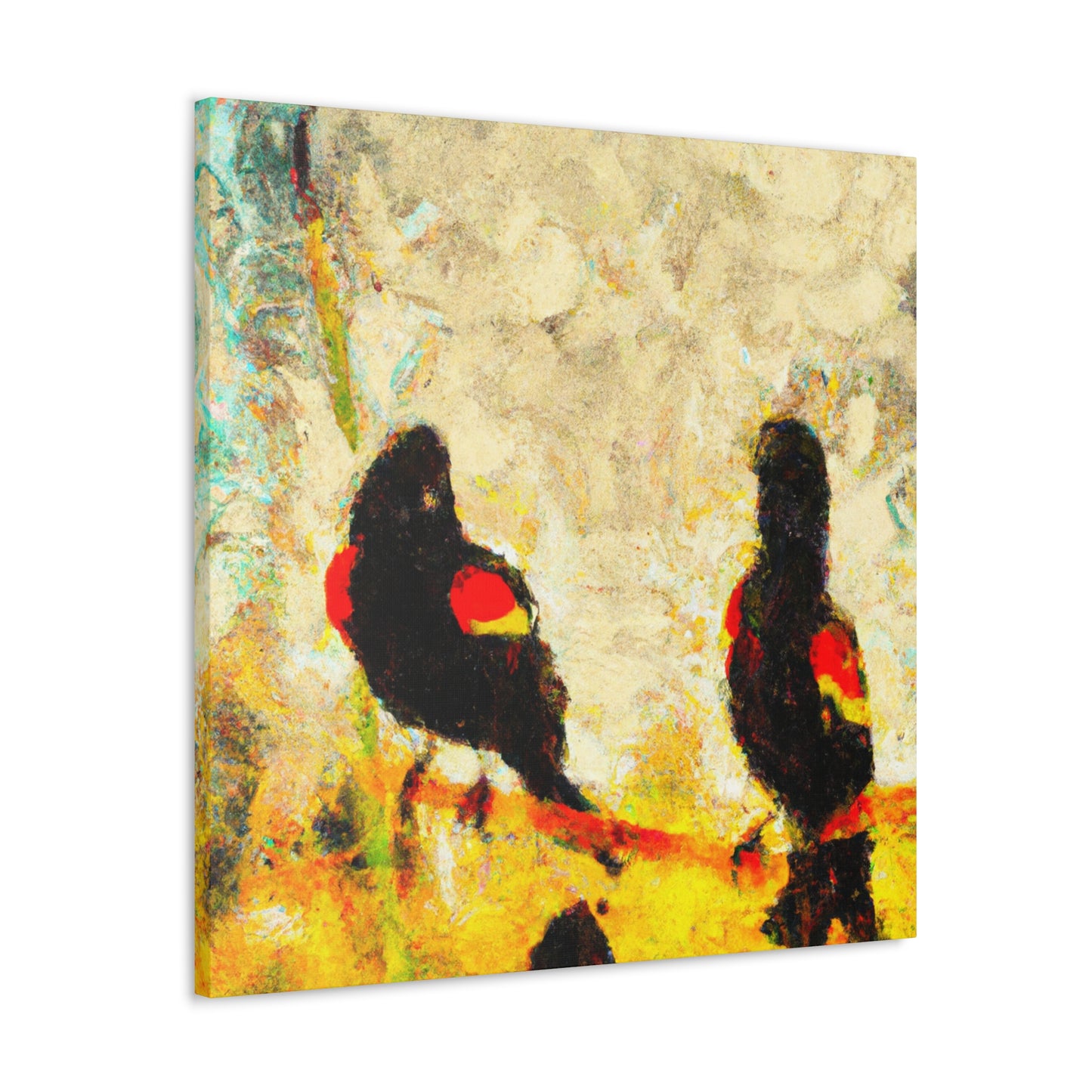 Red-Winged Songbird Reflection - Canvas