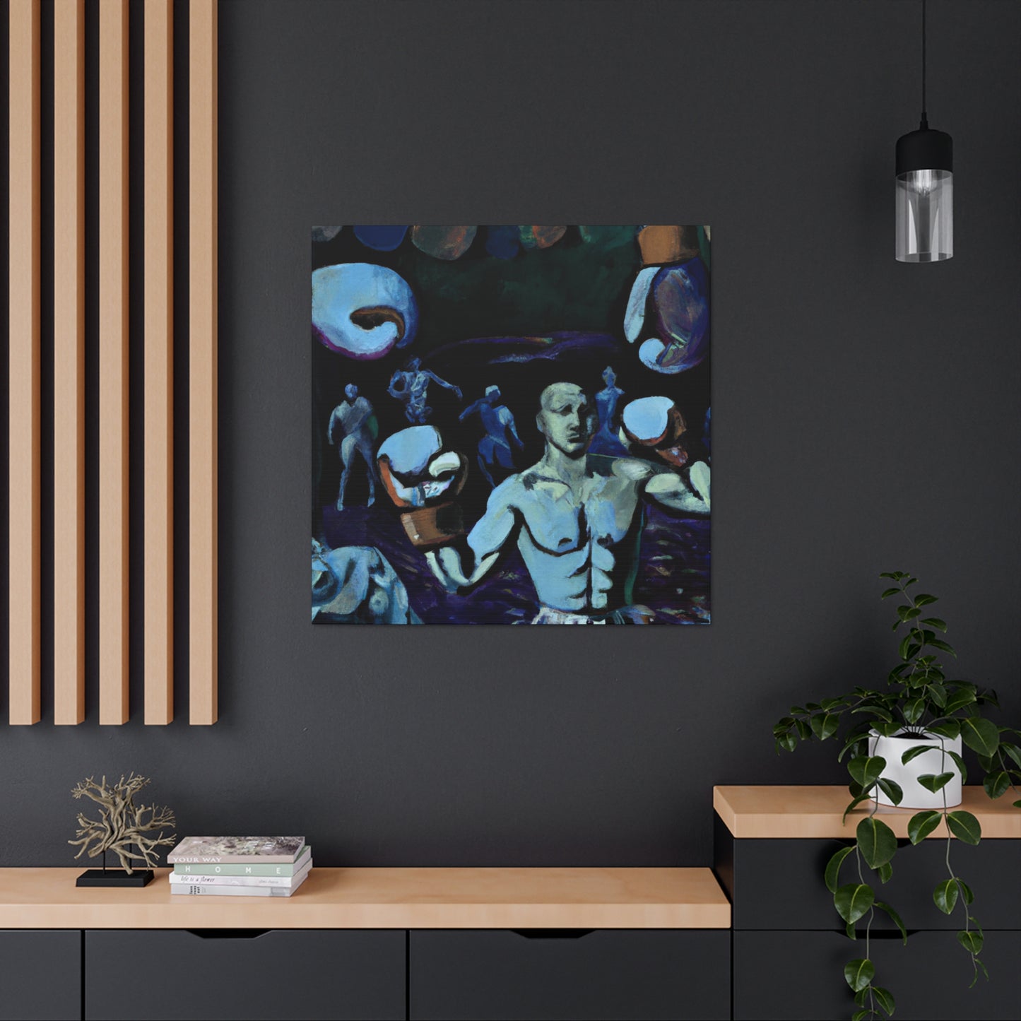 Boxers in Starlight. - Canvas