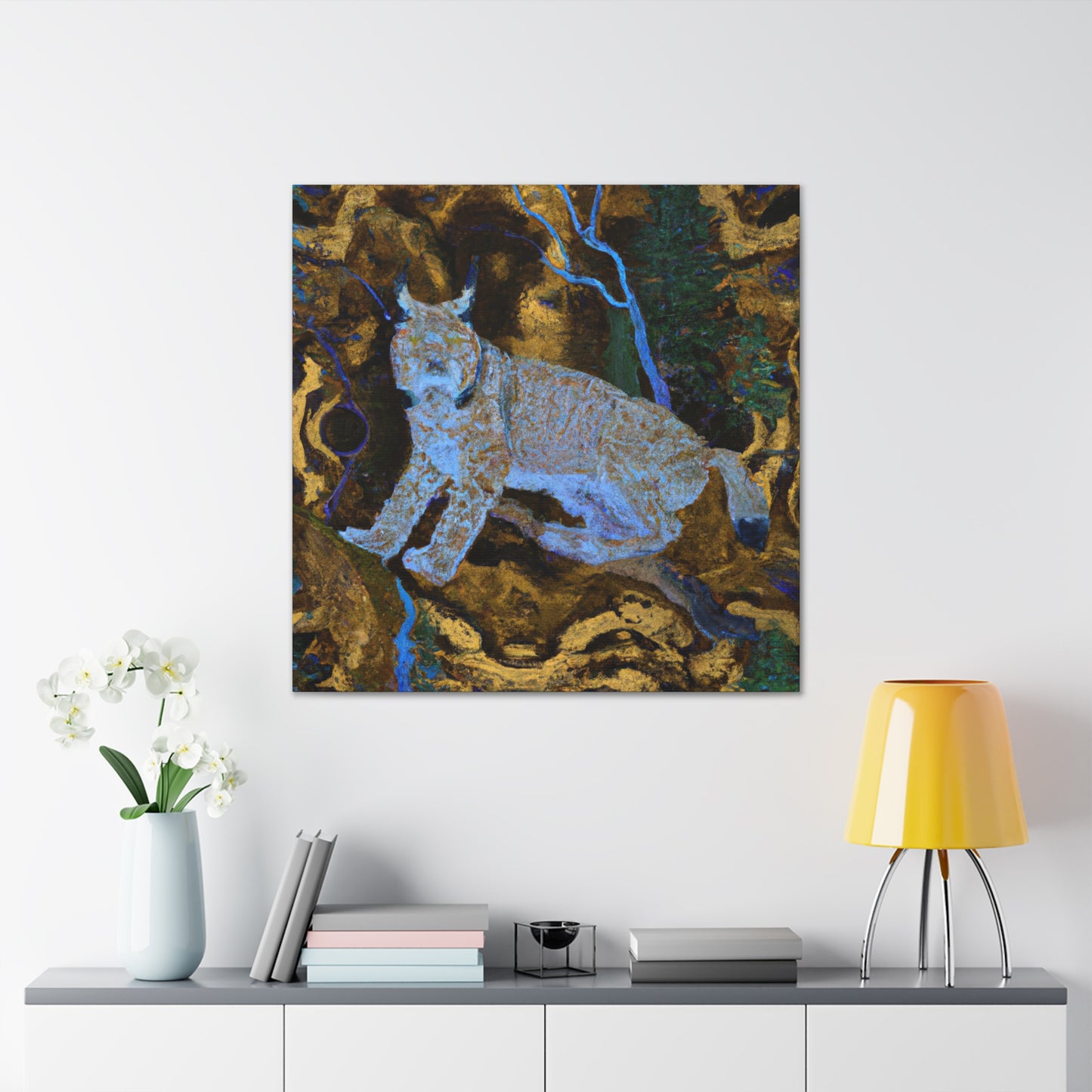 Lynx in Moonlight Glow - Canvas